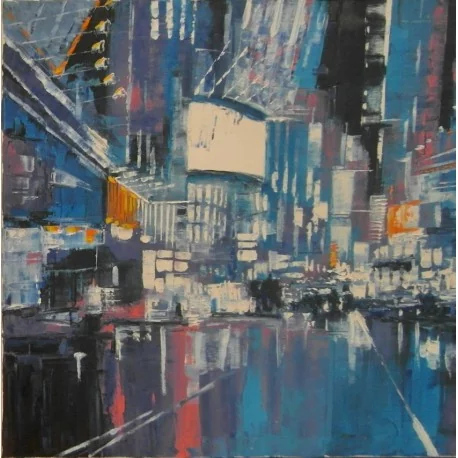 Obraz - Olejomaľba na plátne - Nočné mesto 2 - Gregory Goy