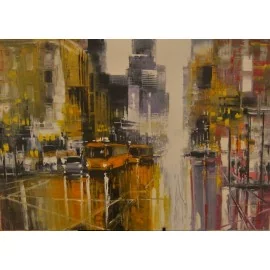 Painting - Oil on canvas - Night city 1 - Gregory Goy