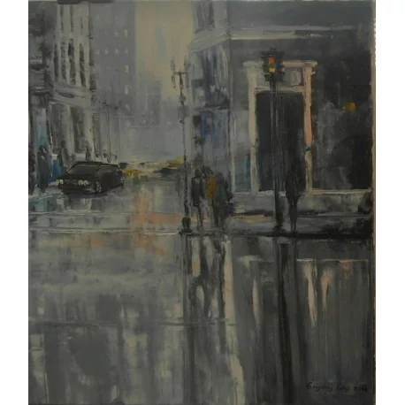 Obraz - Olejomaľba na plátne - Ulica v tme - Gregory Goy