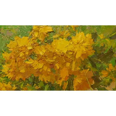 Obraz - Olejomaľba - Žlté kvety - akad. mal. Timour Karimov