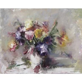 Obraz - Olejomaľba na plátne - Kvety vo váze - Igor Navrotskyi