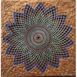 Obraz - Mandala - s kamienkami a textúrou - Eva Paronai