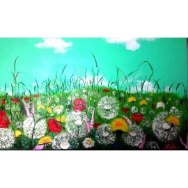 ručne maľovaný- Letná lúka