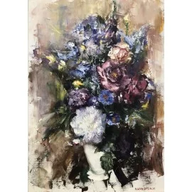 Obraz - Olejomaľba - Kvety vo váze - Igor Navrotskyi