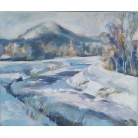 Obraz - Akryl - Torysa v zime - Mgr. Margita Rešovská