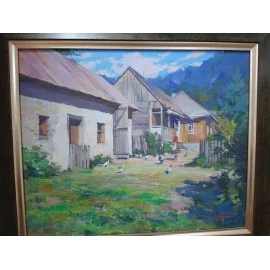 Painting - Oil painting - Village in Ľutina - Timour Karimov