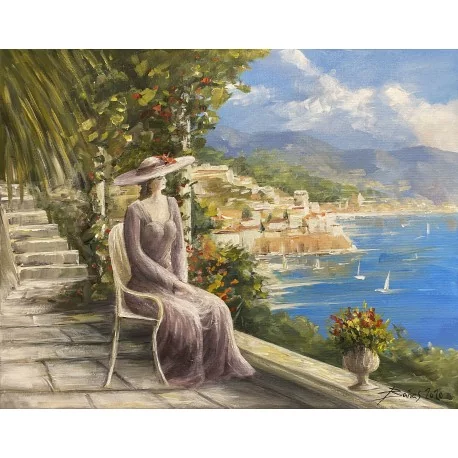 Obraz - Akryl na plátne - Dáma pri mori - Baňas Matúš