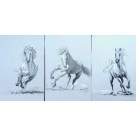 Painting - pastel - Horses - series - Ján Radvanský