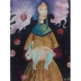Painting - Acrylic on canvas - Moon Lady - V. Kirchnerová