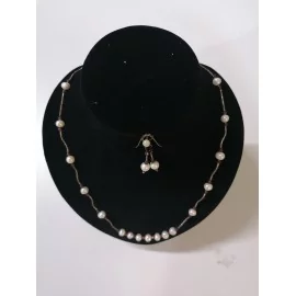 Granát - perla - náhrdelník,náušnice