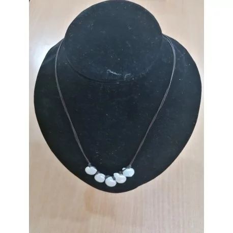Biele ploské perly - náhrdelník
