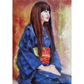 Molnárová Katarína - Japanese woman in blue