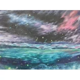 Vesmírna krajina- Florková Katarína,,originálny,ručne maľovaný obraz
