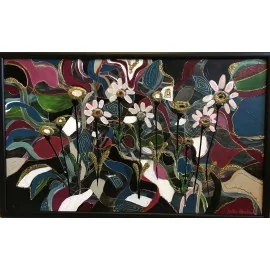 Obraz - Akryl - Kvety v mozaike - Katarína Haraksimová