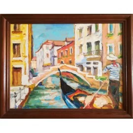 Painting - Oil painting - Venice - Gondolier - Jan Moniš