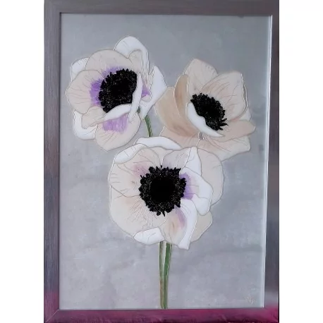 Obraz - Maľba na sklo - Kvety (abstrakt) - Jana Gubová