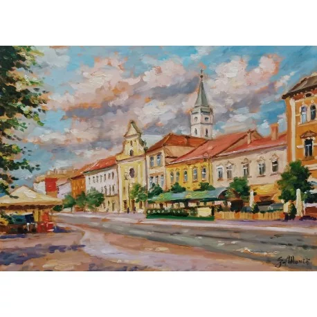 Obraz -olejomaľba na plátne - Košice 1.-Mgr.Art Ján Moniš