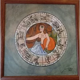 Painting - Watercolor - Ink - Zodiac signs - Aquarius - Janka Onušková