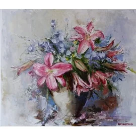 Painting - Oil painting - Flowers in a vase 2 - Igor Navrotskyi