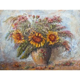 Michal Sabo Balog - Painting - Oil painting - Field bouquet no. 142