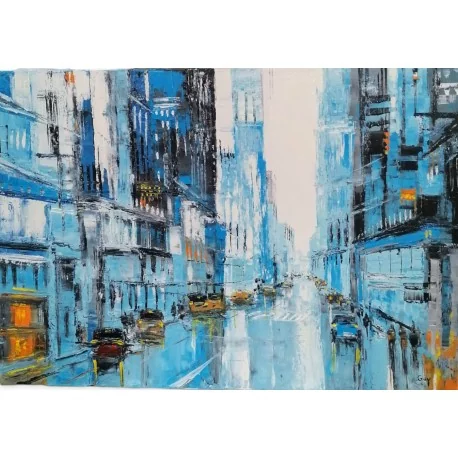 Obraz - Olejomaľba na plátne - Mesto po daždi - Gregory Goy