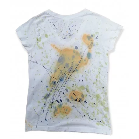 Maľovaný textil - K. Haraksimová - tričko č.1 - Mačiatko