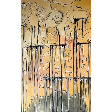 Obraz - akryl na plátne - Posledný jesenný dážď - Nikol Labe
