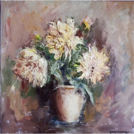 Obraz - Olejomaľba - Kvety v hlinenej váze - Igor Navrotskyi