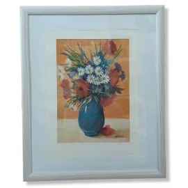 Picture - Acrylic - Bouquet in a blue vase - Andrej Račko