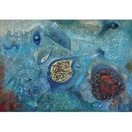 Painting - Oil painting and spec. technique - Blue Island - František Kučo