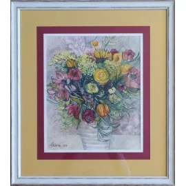 Jarné kvety- Martina Štecová,originálny,ručne maľovaný obraz