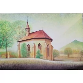 Kaplnka sv. Kunhuty v pozadí so Šarišským hradom - Mgr. Art. Kamil Jurašek