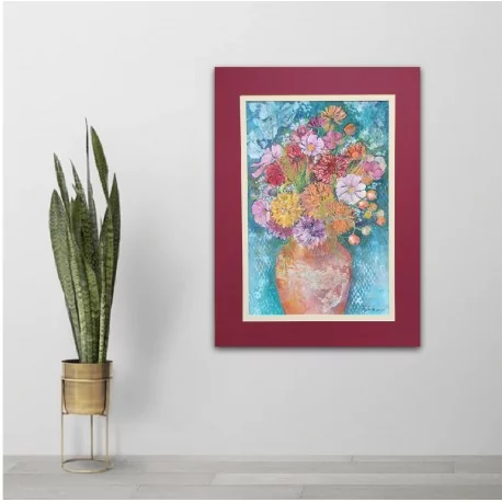Painting - Abstract composition with flowers - Martina Štecová