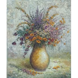 Lúčne kvety č.169,Michal Sabo Balog,ručne maľovaný originálny obraz