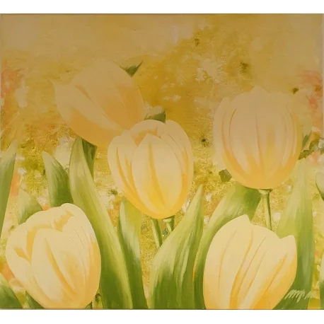 Jarné tulipány - Mgr. art. Mária Markus, originálny, ručne maľovaný obraz