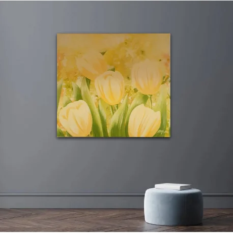 Jarné tulipány - Mgr. art. Mária Markus, originálny, ručne maľovaný obraz