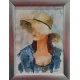 Dáma v klobúku - Ivónia Neveziová,originálny,ručne maľovaný obraz