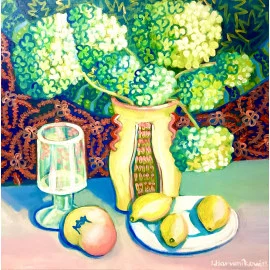 Painting - Acrylic on canvas - Still life with lemons - Mgr. Lenka Harvaníková