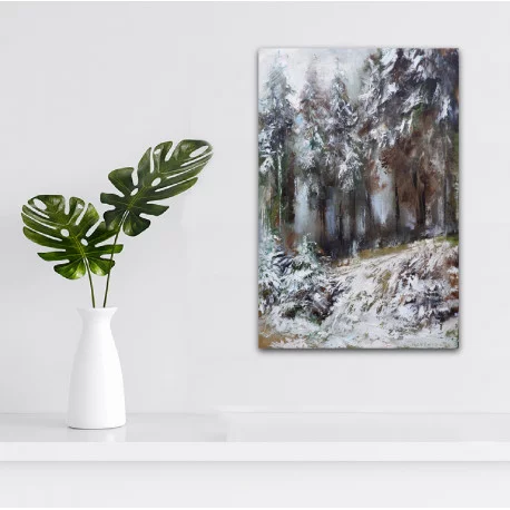 Zimný les - Akad. mal. Igor Navrotskyi,originálny, ručne maľovaný obraz