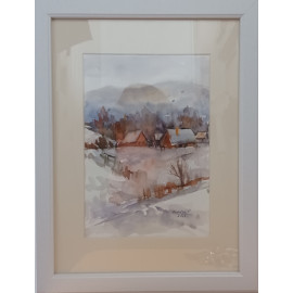 Zima 2- Mária Lenárdová, originálny, ručne maľovaný obraz