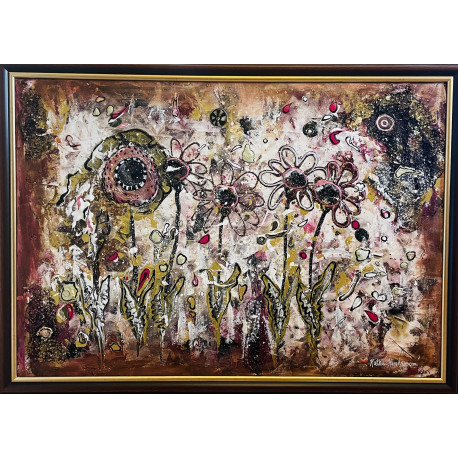 Vůně květin - Kateřina Haraksimová, originální, ručně omalován obraz