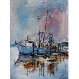 V prístave- Akad. maliar Igor Navrotskyi,originálny, ručne maľovaný obraz