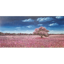 Ružový strom - Ing. Barbora Bernátová, originálny, ručne maľovaný obraz
