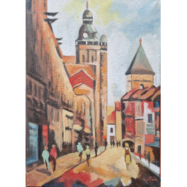 Košice - Mlynská ulica - akad. mal. Varuzhan Aghamyan, originálny, ručne maľovaný obraz