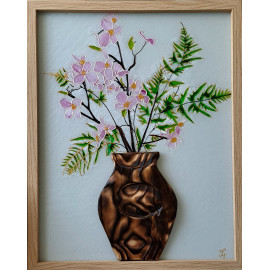 Orchidea v drevenej váze - Jana Gubová