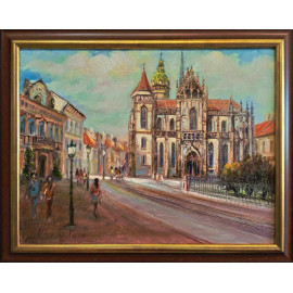 Kostol sv. Alžbety - Vladimír Semančík - originálny, ručne maľovany obraz