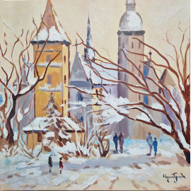 Košice - Mlýnská ulice - akad. malíř Varuzhan Aghamyan, originální, ručně malovaný obraz