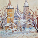 Zima - Košice - akad. mal. Varuzhan Aghamyan, originálny, ručne maľovaný obraz