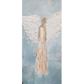 Anjel 3, Silvia Sochuláková,originálny,ručne maľovaný obraz.