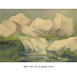Skala a voda- Marta Augustínska,originálny,ručne maľovaný obraz